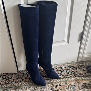 Joie Navy Suede tall suede boots